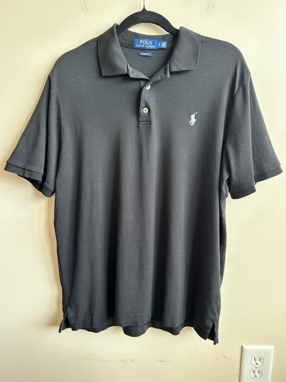 Polo Ralph Lauren Men’s Black Classic Fit Cotton Polo Shirt L